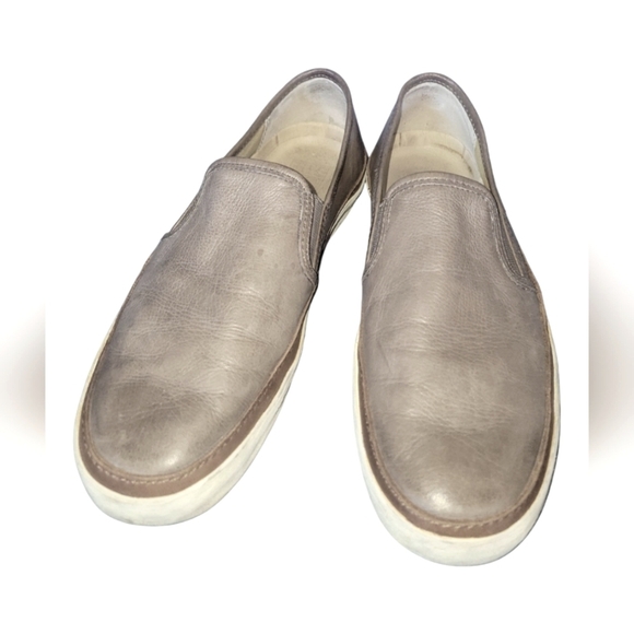 Frye Gavin Men's Distressed Gray/Brown Leather Slip-On Loafers Sz 8 - Picture 1 of 8